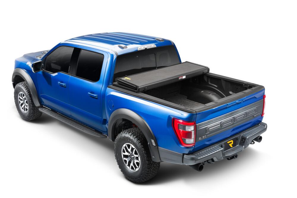 Solid Fold ALX Tonneau Cover Black Textured Paint 2015-2020 Ford F-150 8' 2 inch Bed Extang