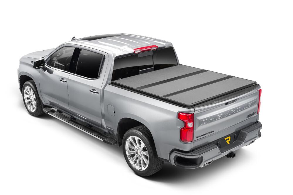 Solid Fold ALX Tonneau Cover Black Textured Paint 2020-2026 Silverado/Sierra 2500 HD/3500 HD 6' 9 inch Bed without Factory Side Storage Boxes Extang