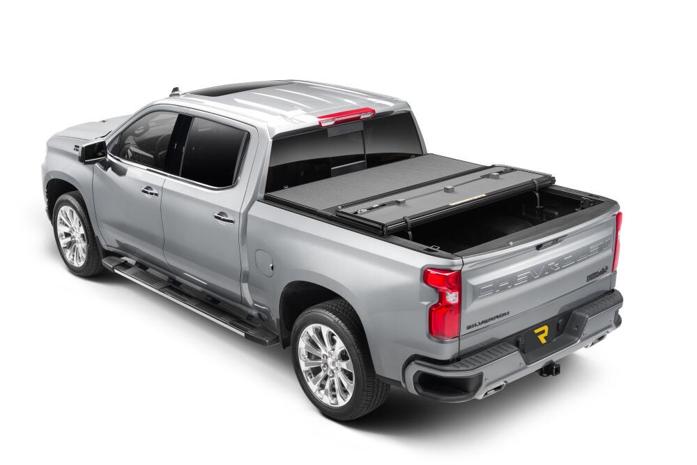 Solid Fold ALX Tonneau Cover Black Textured Paint 2020-2026 Silverado/Sierra 2500 HD/3500 HD 6' 9 inch Bed without Factory Side Storage Boxes Extang