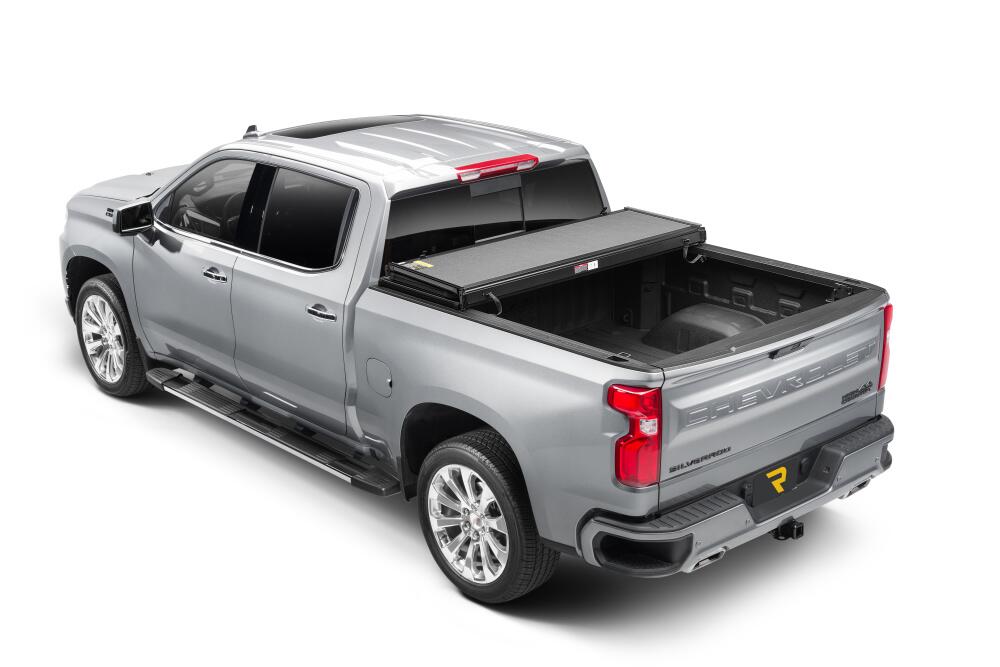 Solid Fold ALX Tonneau Cover Black Textured Paint 2020-2026 Silverado/Sierra 2500 HD/3500 HD 6' 9 inch Bed without Factory Side Storage Boxes Extang