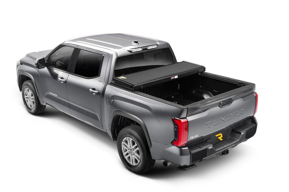 Solid Fold ALX Tonneau Cover Black Textured Paint 2016-2023 Toyota Tacoma 5' Bed without Trail Special Edition Storage Boxes Extang