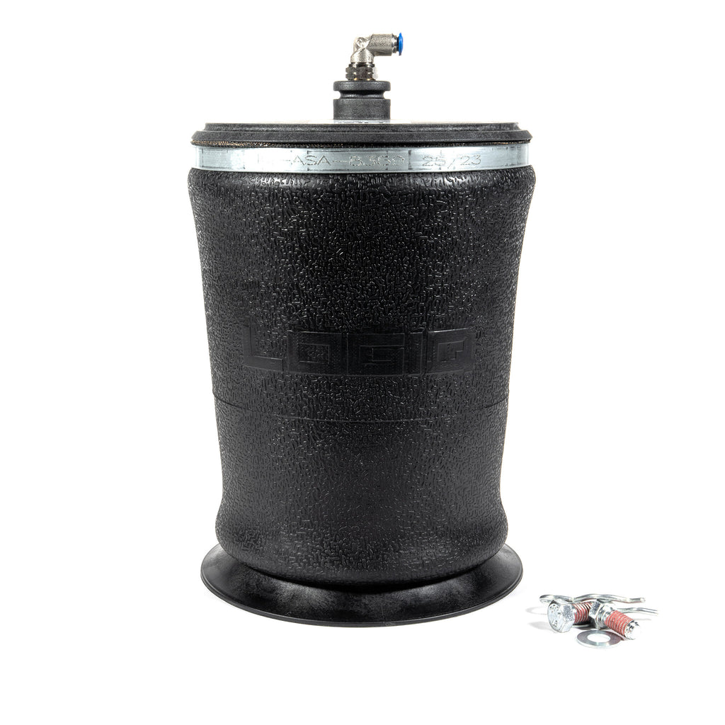 Replacement Air Spring (IQ-ASA-8359) with Elbow Fitting Installed LogiQ Suspension