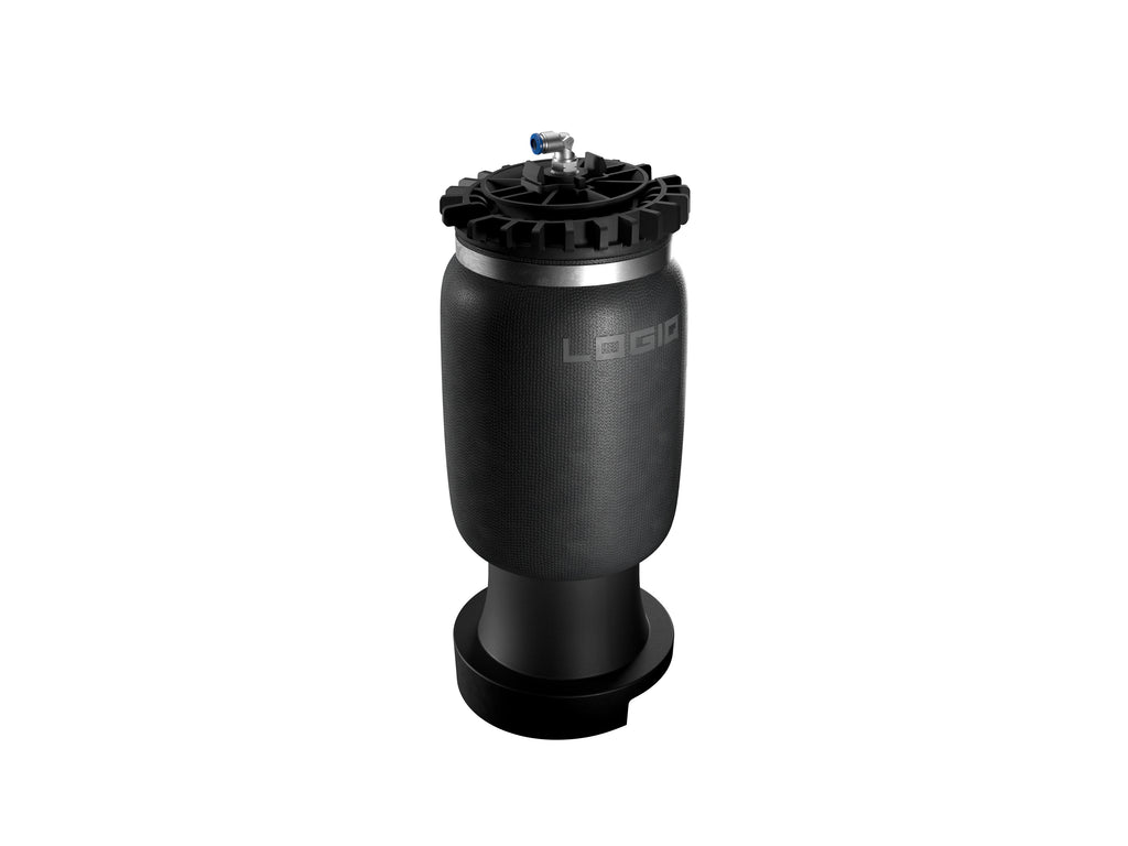 Replacement Air Spring (IQ-ASA-11090) with Elbow Fitting Installed LogiQ Suspension