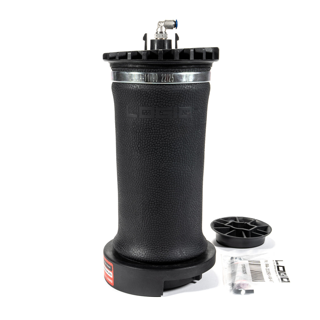 Replacement Air Spring (IQ-ASA-11090) with Elbow Fitting Installed LogiQ Suspension