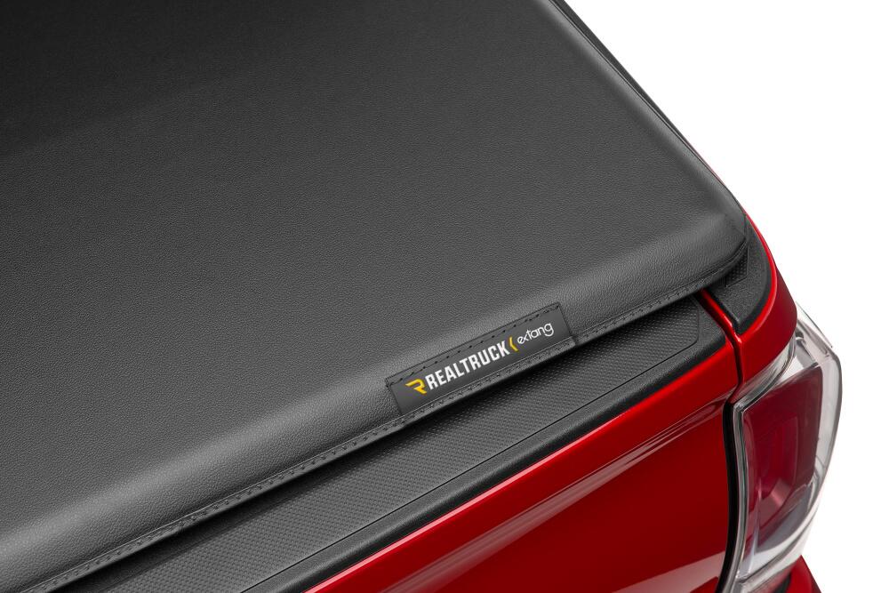 Trifecta ALX Tonneau Cover Black Leather Grained Fabric 2014-2021 Toyota Tundra 5' 7 inch Bed with Deck Rail System without Trail Special Edition Storage Boxes Extang