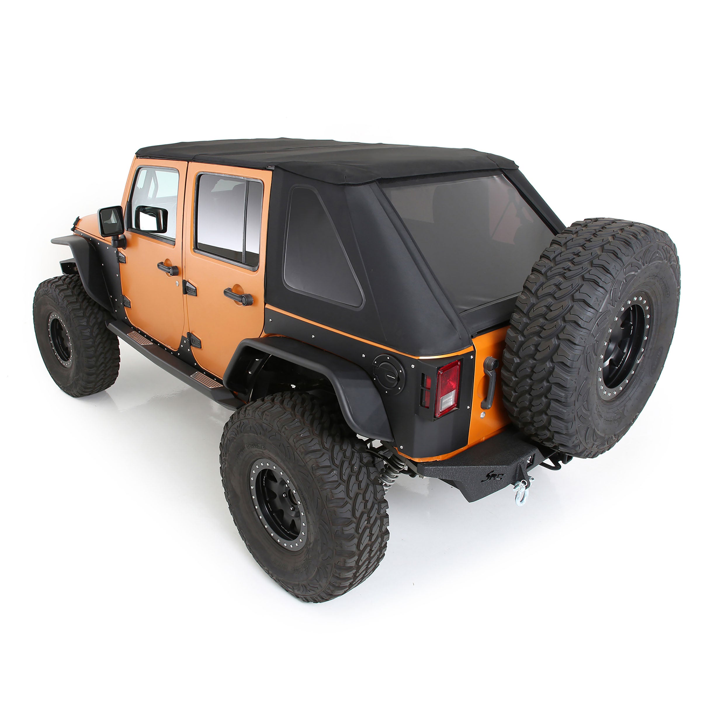 Bowless Combo Top Kit W/Tinted Windows Protek  07 18 Wrangler JK 4 Door Smittybilt