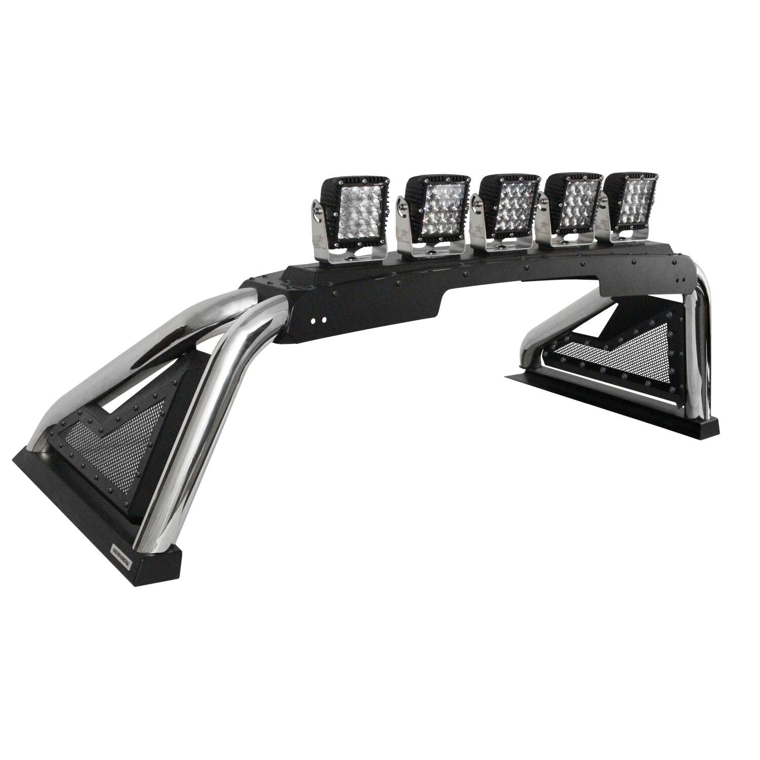 Sport Bar 2.0 with Power Actuated Retractable Light Mount Polished Stainless Steel 2007-2021 Toyota Tundra 2009-2026 Dodge Ram 1500/2500/3500 Go Rhino