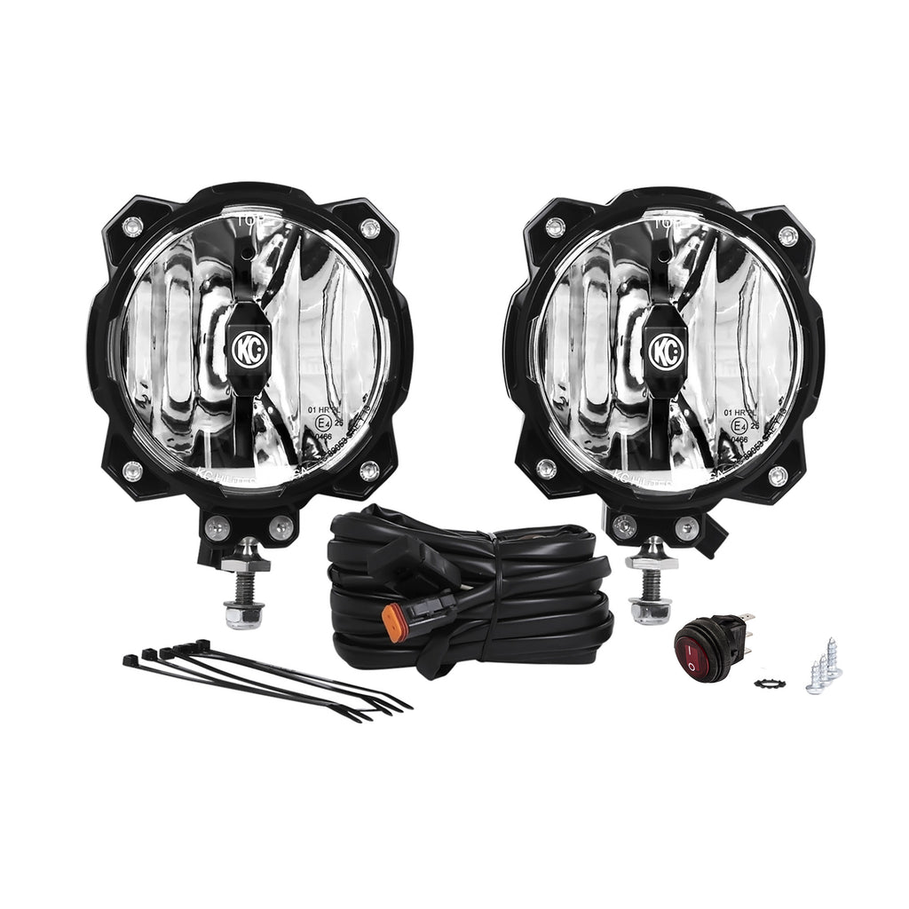 Pro6 Grav LED Inf Ring 6 Inch Drivng 2 Light System KC HiLiTES