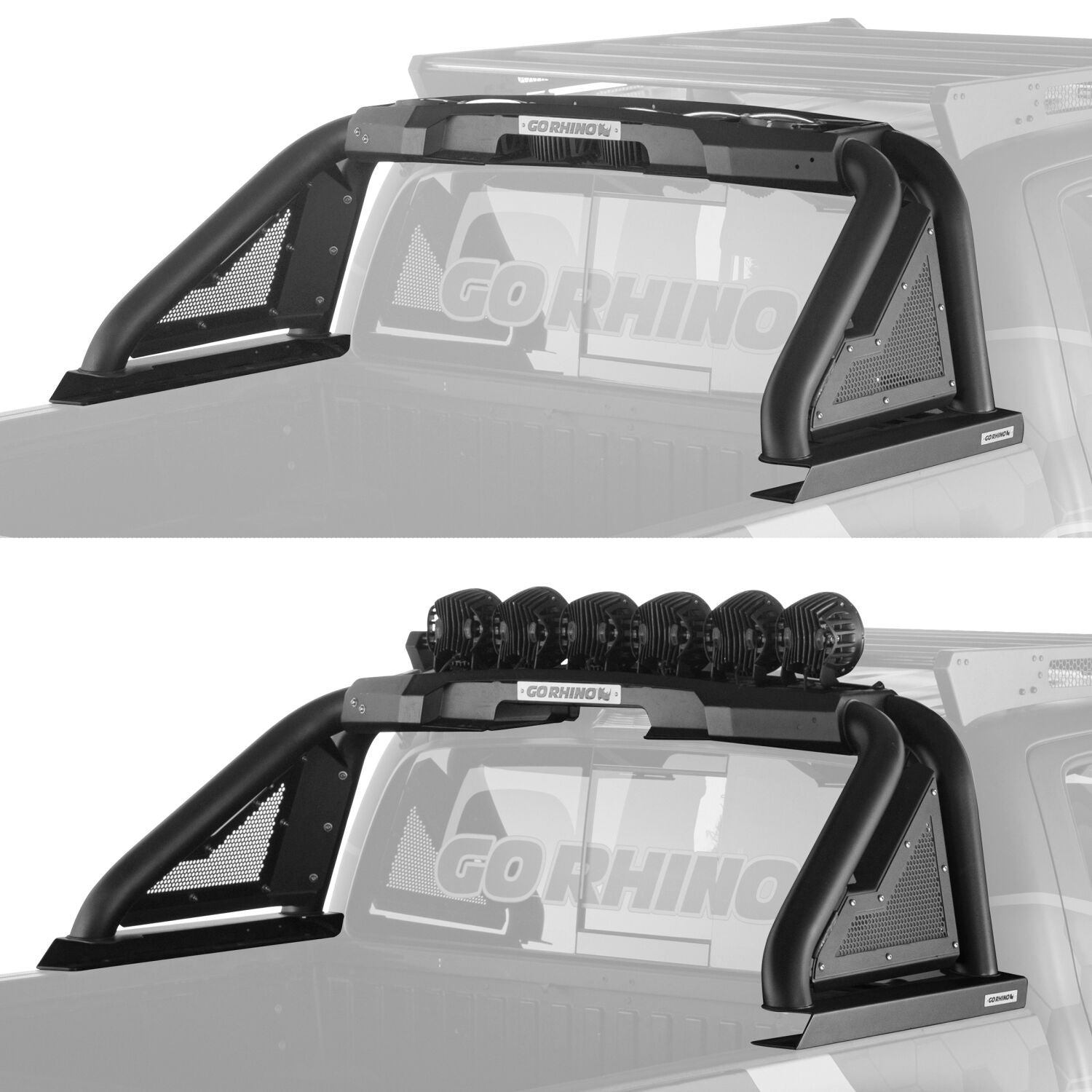 Sport Bar 2.0 with Power Actuated Retractable Light Mount Textured Black 2015-2026 Colorado/Canyon 2016-2026 Toyota Tacoma Go Rhino