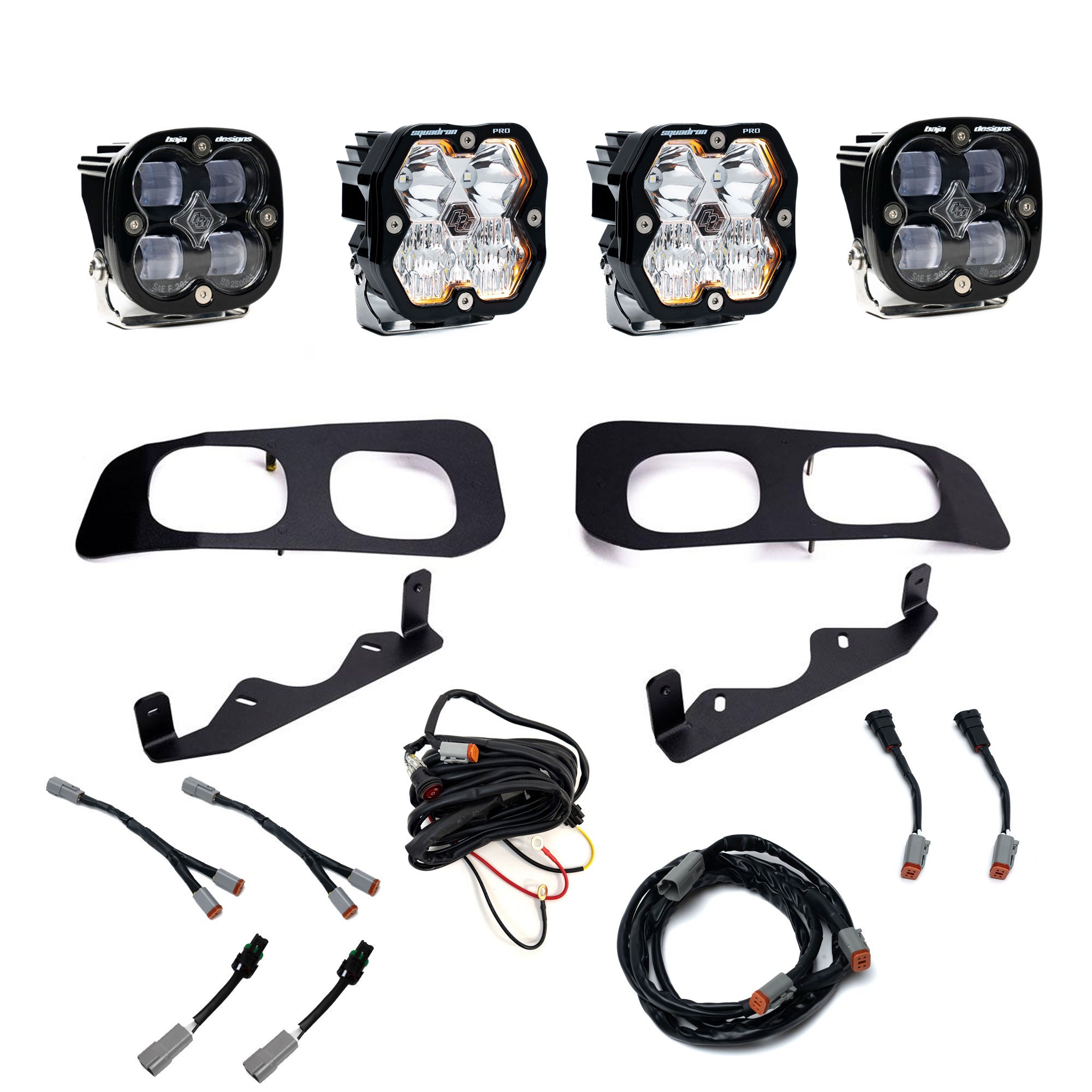 Squadron 2.0 (Sport or Pro) / Squadron SAE (Yellow or White) Dual Fog Pocket Light Kit - 2023+ Ford Super Duty
