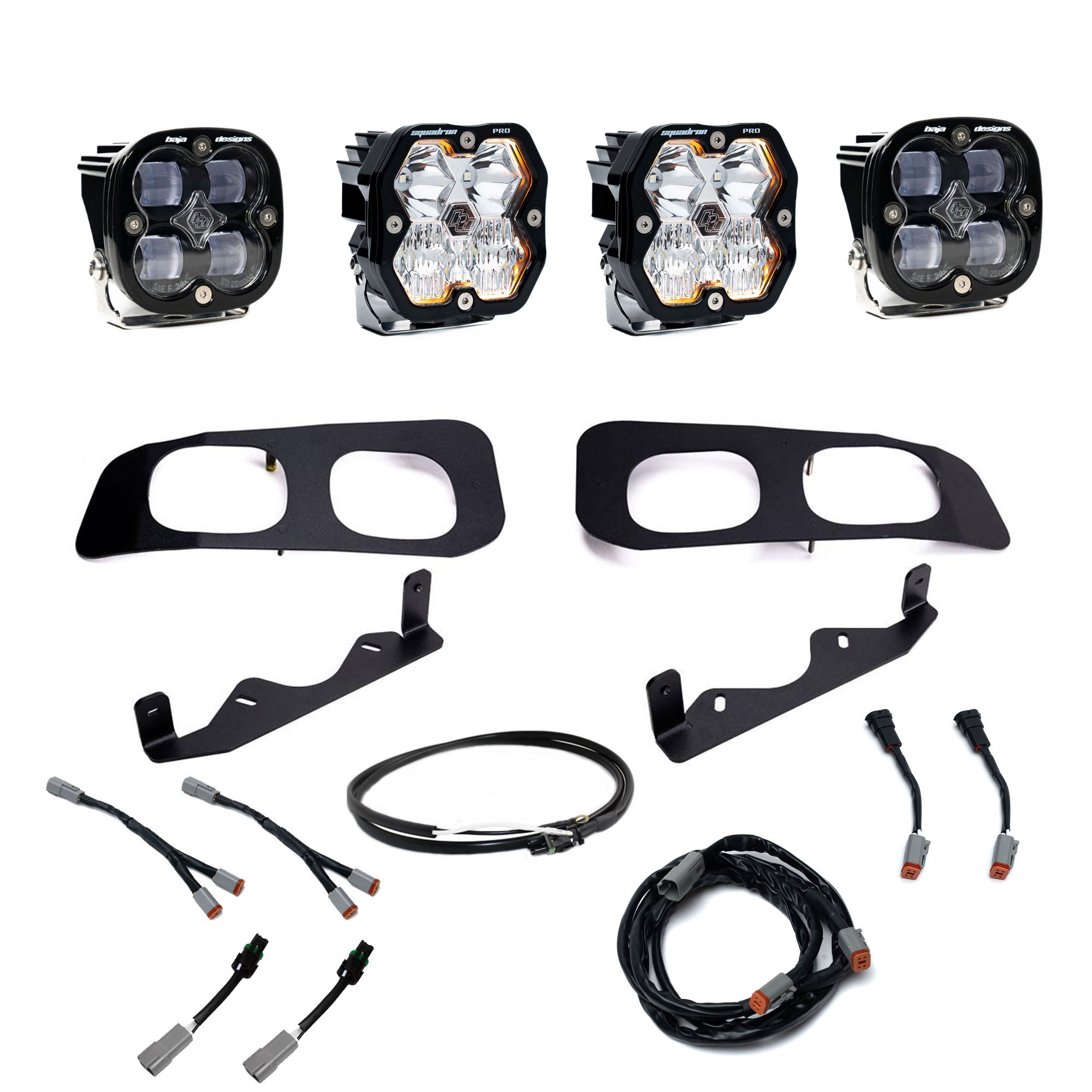 Squadron 2.0 (Sport or Pro) / Squadron SAE (Yellow or White) Dual Fog Pocket Light Kit - 2023+ Ford Super Duty