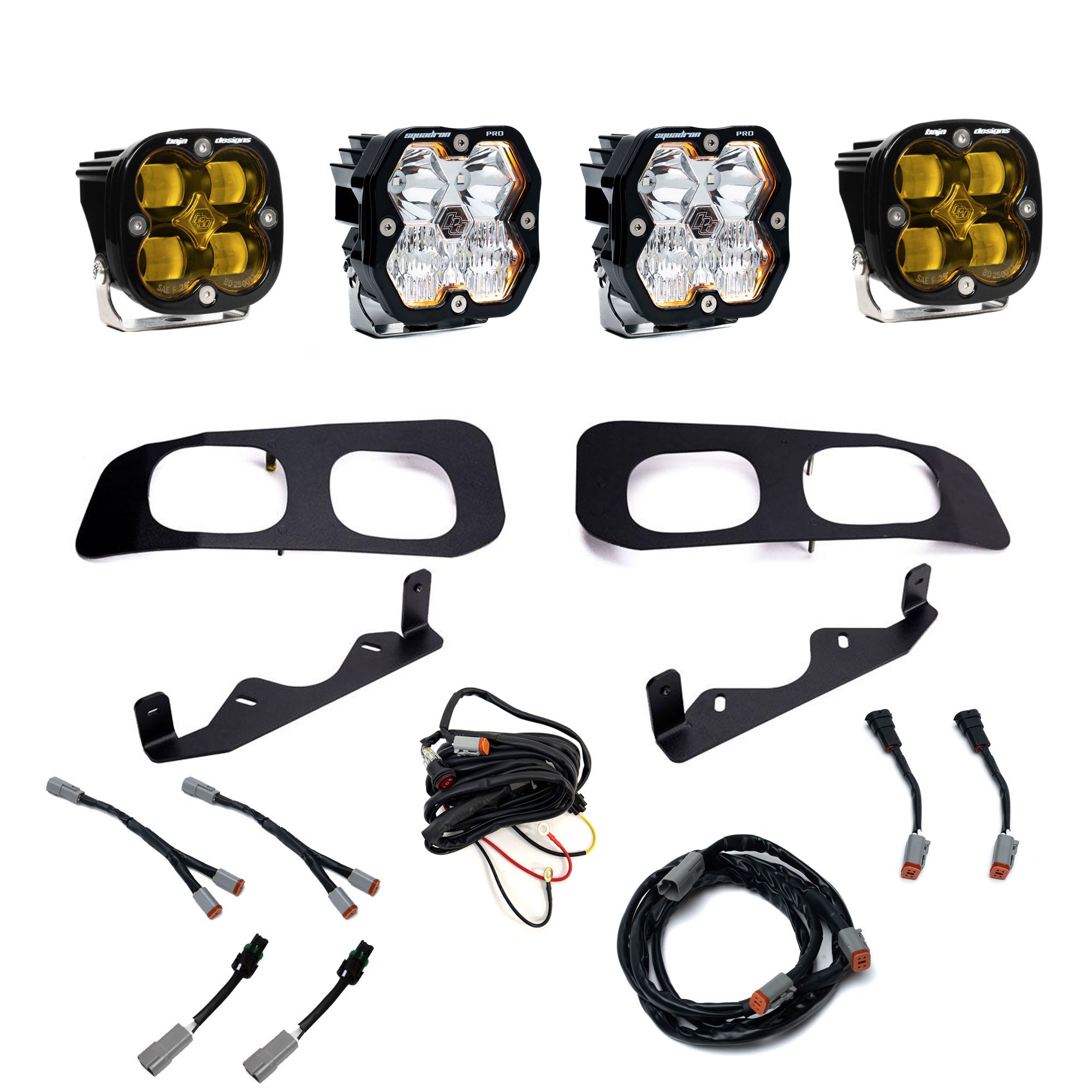 Squadron 2.0 (Sport or Pro) / Squadron SAE (Yellow or White) Dual Fog Pocket Light Kit - 2023+ Ford Super Duty