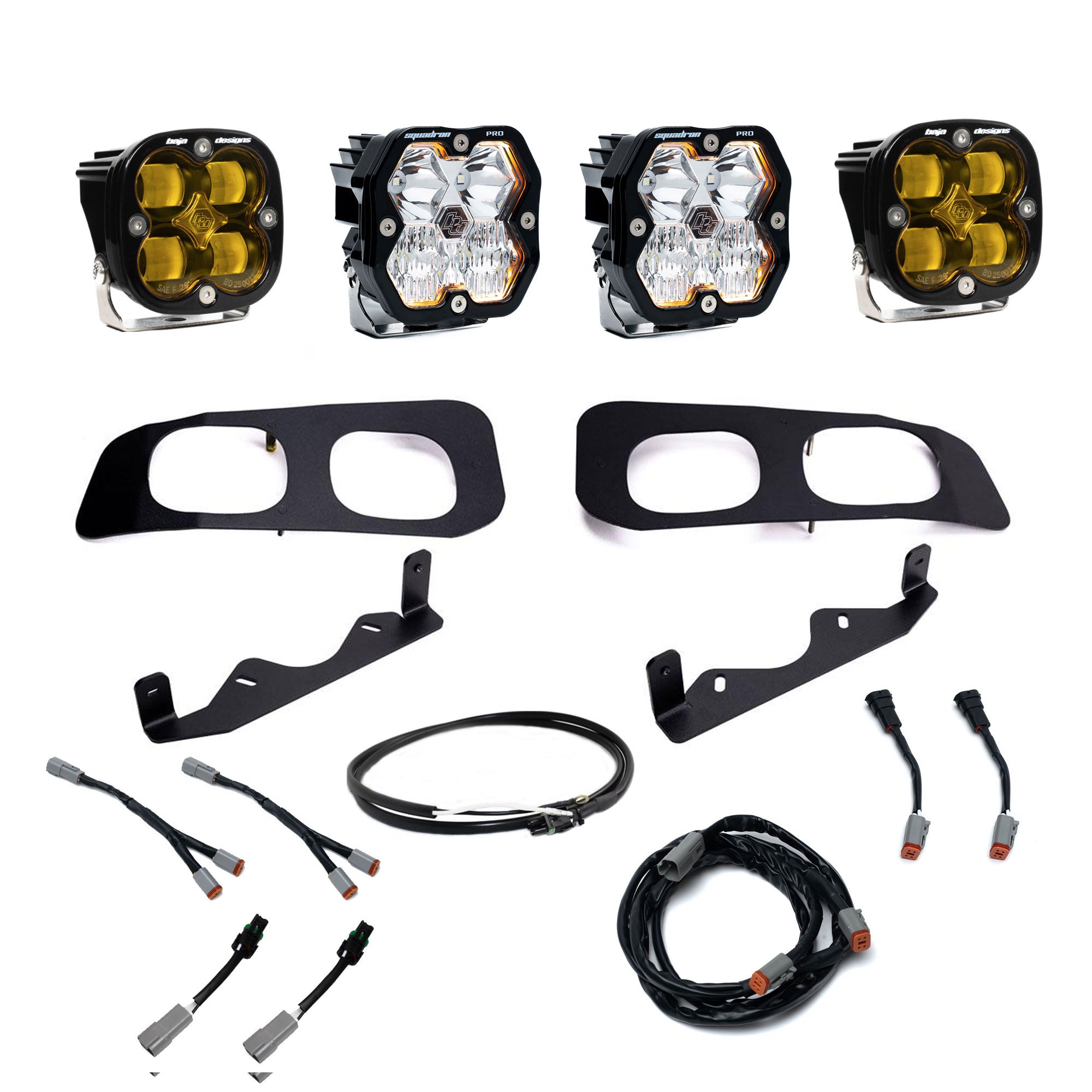 Squadron 2.0 (Sport or Pro) / Squadron SAE (Yellow or White) Dual Fog Pocket Light Kit - 2023+ Ford Super Duty
