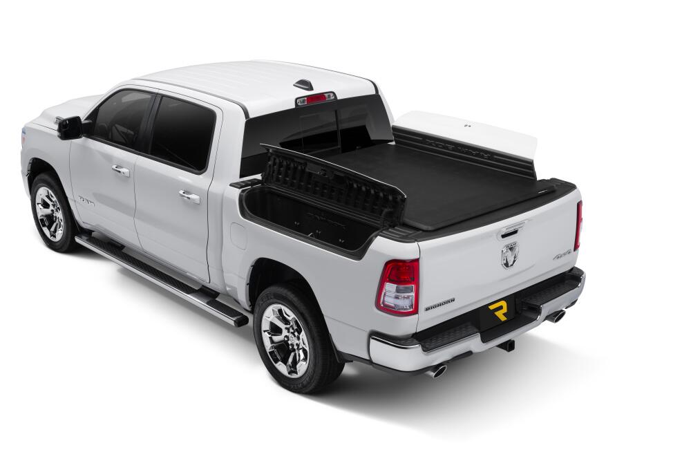 Trifecta 2.0 Tonneau Cover Black Leather Grained Fabric 2019-2026 (New Body Style) Ram 5' 7 inch Bed with RamBox with or without Multifunction Tailgate Extang