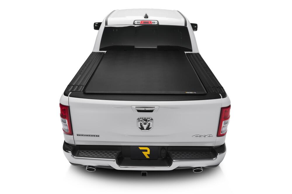 Trifecta 2.0 Tonneau Cover Black Leather Grained Fabric 2019-2026 (New Body Style) Ram 5' 7 inch Bed with RamBox with or without Multifunction Tailgate Extang