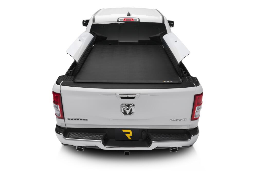 Trifecta 2.0 Tonneau Cover Black Leather Grained Fabric 2019-2026 (New Body Style) Ram 5' 7 inch Bed with RamBox with or without Multifunction Tailgate Extang