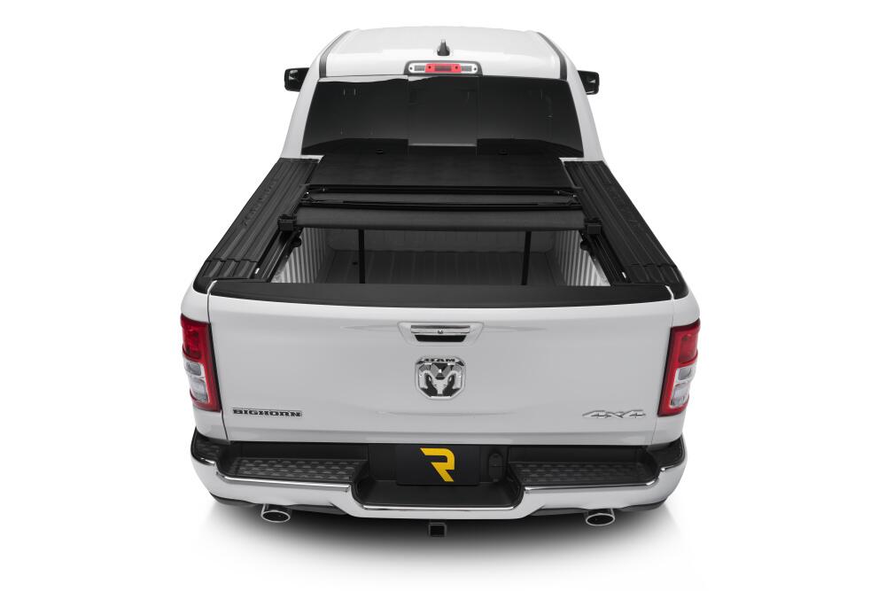 Trifecta 2.0 Tonneau Cover Black Leather Grained Fabric 2019-2026 (New Body Style) Ram 5' 7 inch Bed with RamBox with or without Multifunction Tailgate Extang