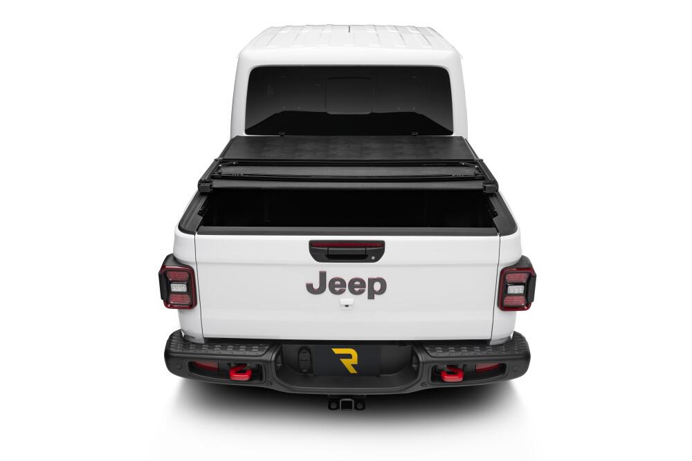 Trifecta 2.0 Tonneau Cover Black Leather Grained Fabric 2020-2025 Jeep Gladiator (JT) with or without Trail Rail System Extang