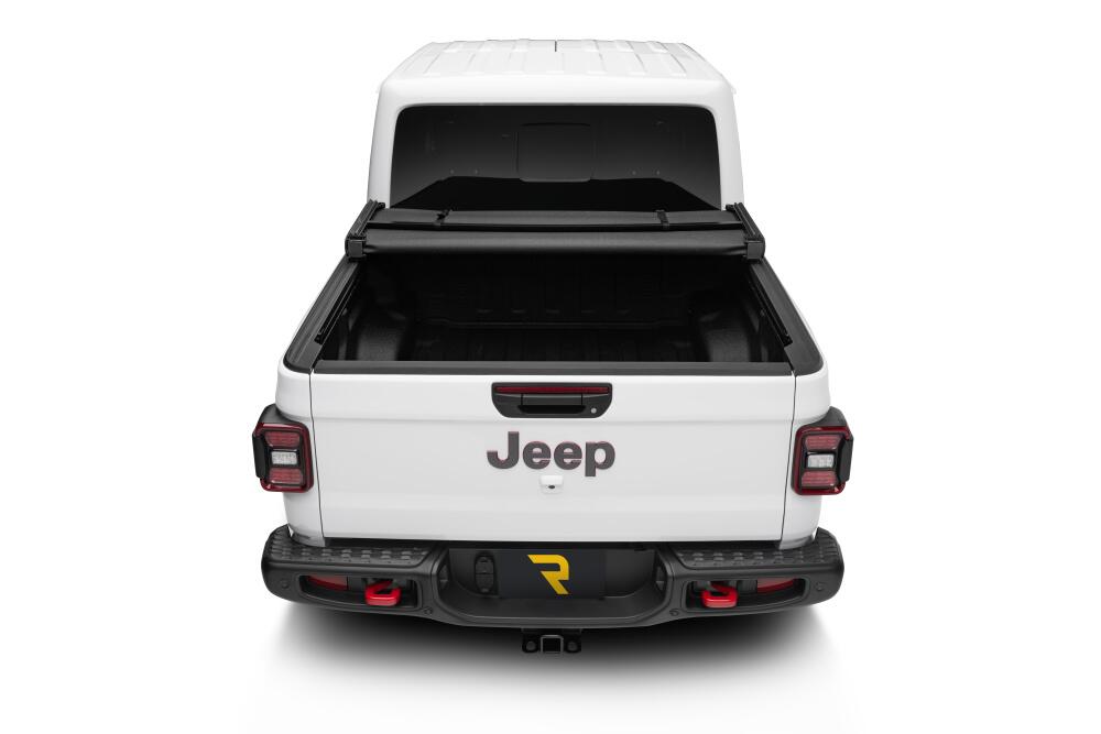Trifecta 2.0 Tonneau Cover Black Leather Grained Fabric 2020-2025 Jeep Gladiator (JT) with or without Trail Rail System Extang