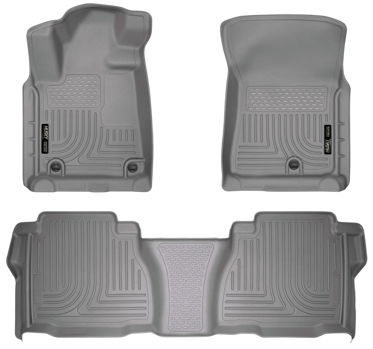 Weatherbeater Front & 2nd Seat Floor Liners (Footwell Coverage) For 2007-2011 Tundra Grey Husky Liners