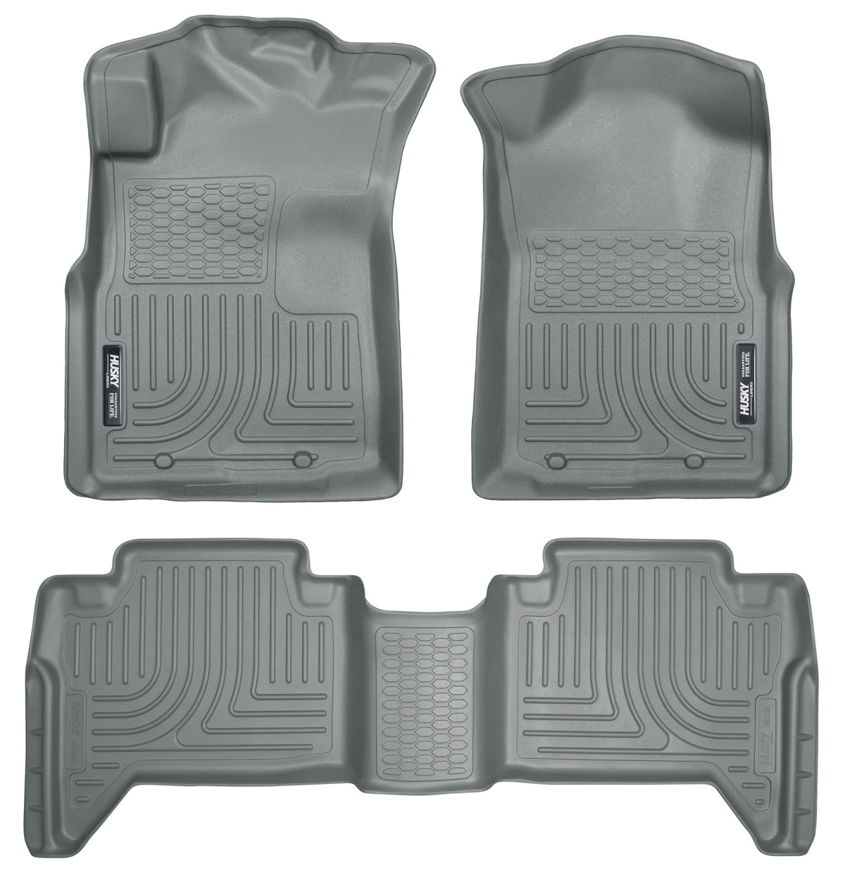Weatherbeater Front & 2nd Seat Floor Liners (Footwell Coverage) For 2005-2015 Tacoma Grey Husky Liners
