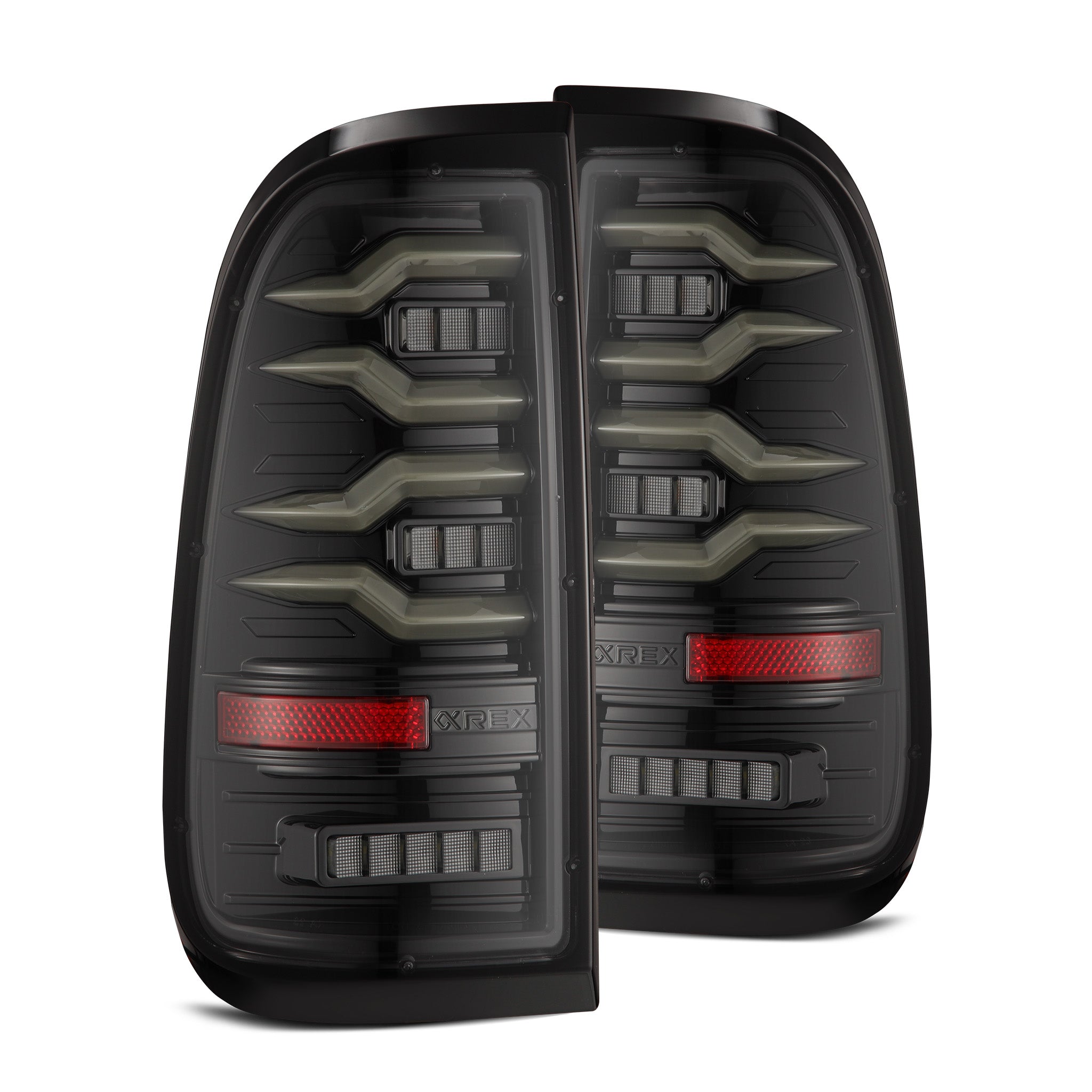 97-03 Ford F-150 / 99-16 F-250/350 Super Duty LUXX-Series LED Tail Lights Alpha-Black - Apollo Off-Road