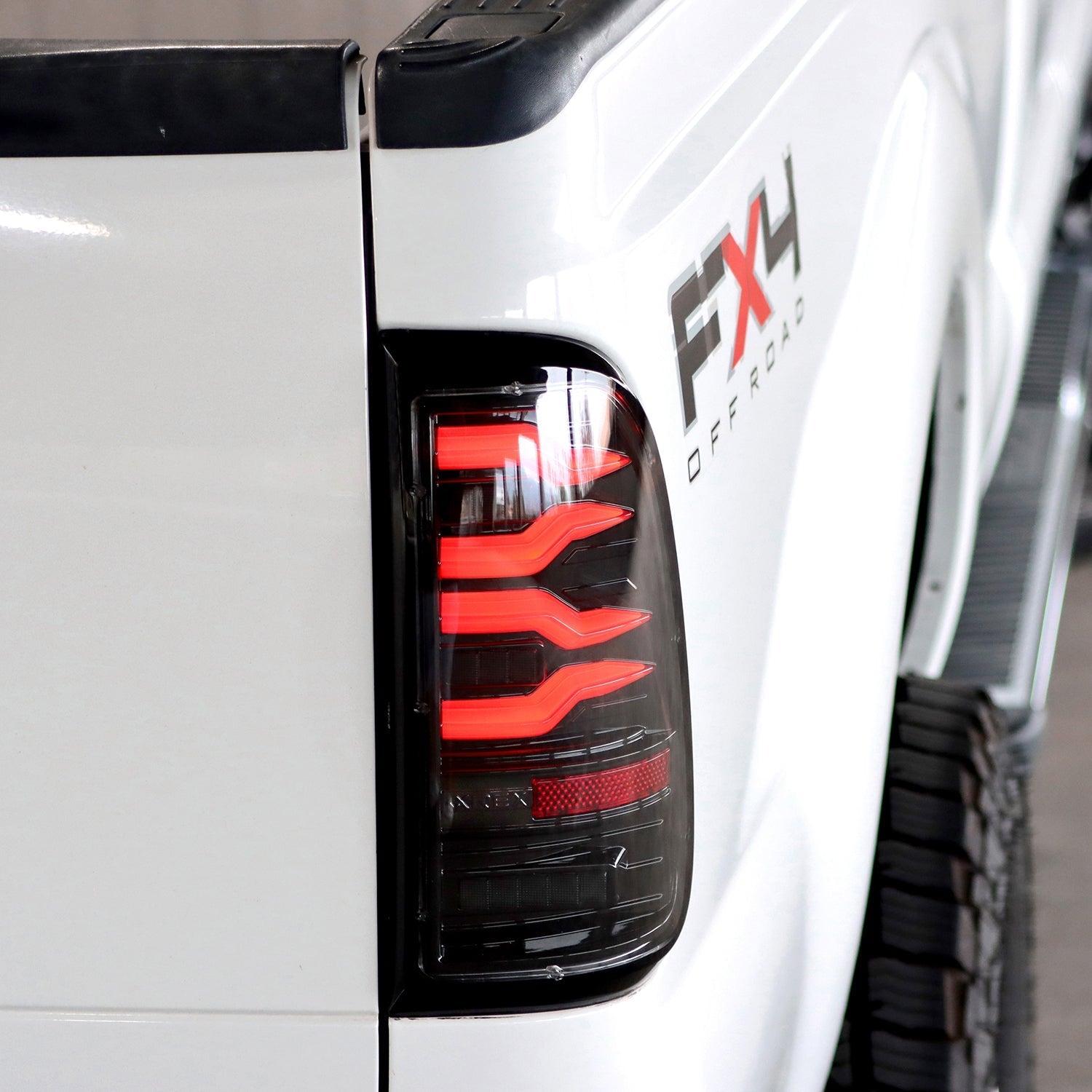 97-03 Ford F-150 / 99-16 F-250/350 Super Duty LUXX-Series LED Tail Lights Black-Red - Apollo Off-Road