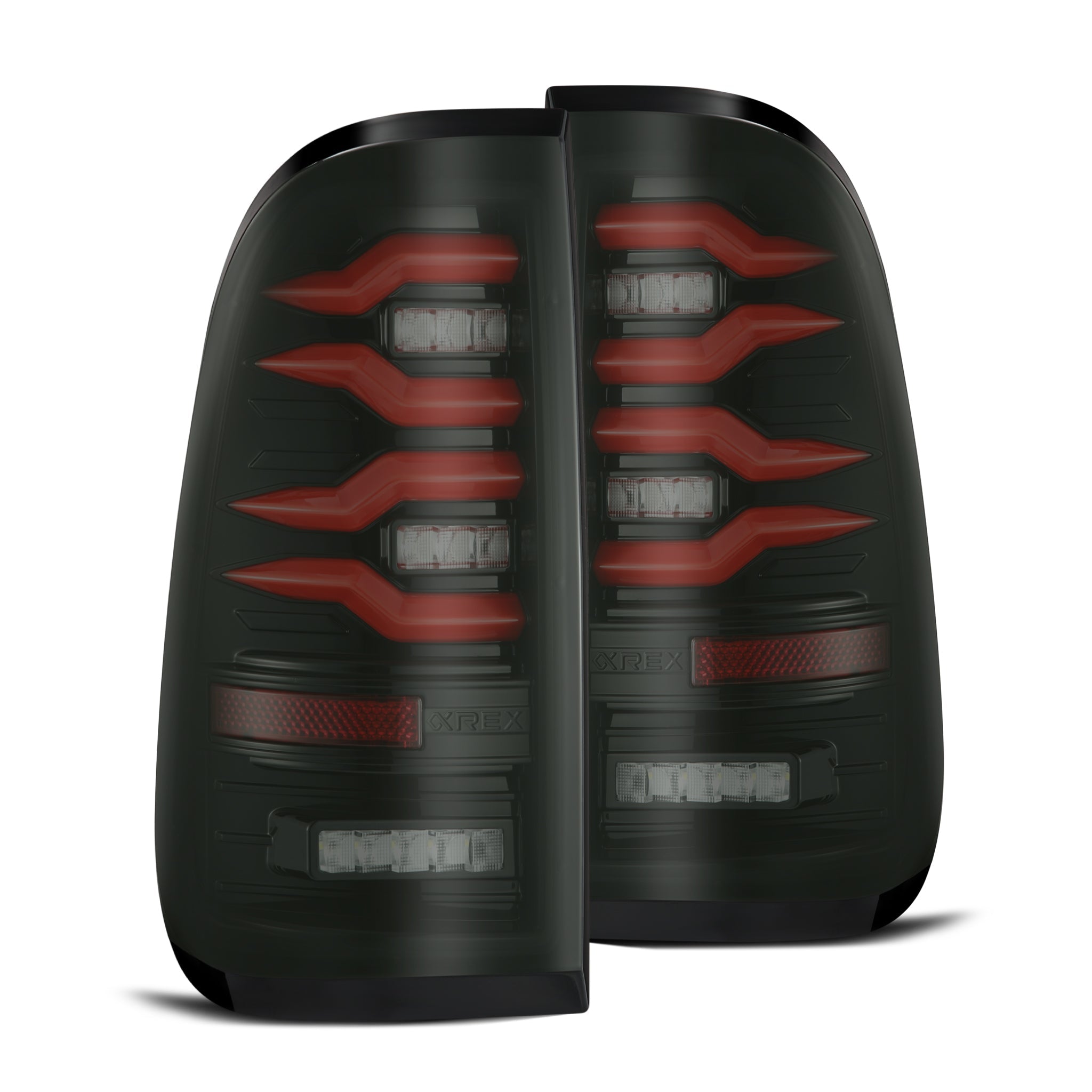 97-03 Ford F-150 / 99-16 F-250/350 Super Duty LUXX-Series LED Tail Lights Black-Red - Apollo Off-Road