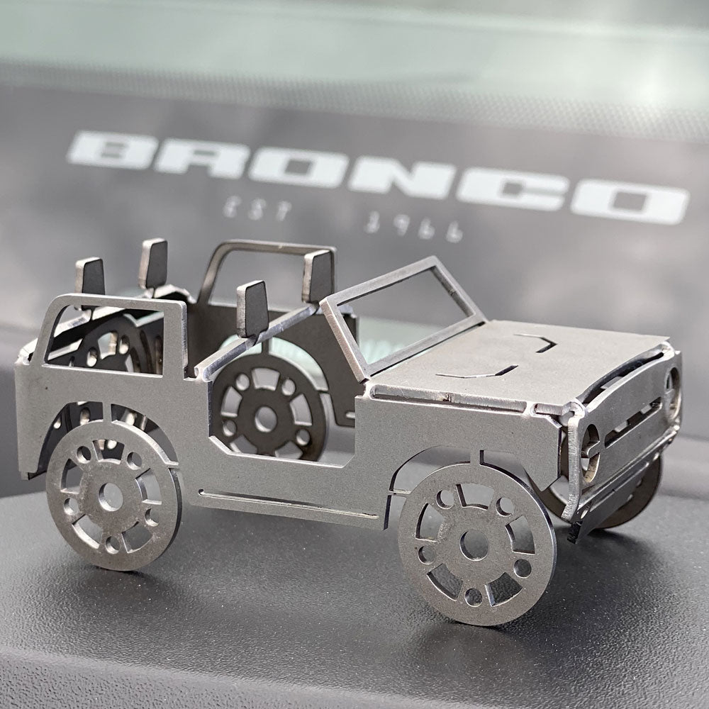 Bronco Business Card Holder Flat Stainless Steel Bendy Bronco Rock Slide Engineering