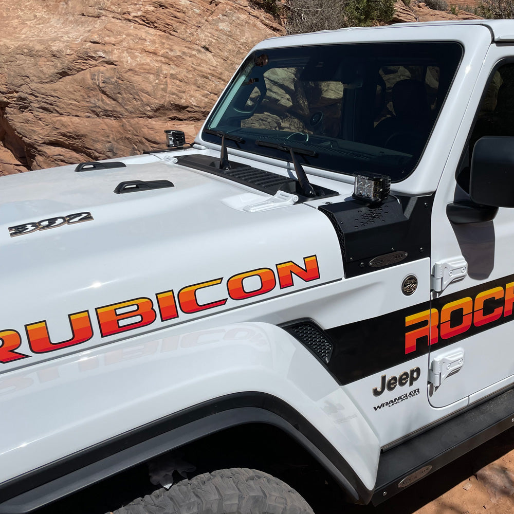JL/JT Larger Cowl LED Light Pod Bracket Rock Slide Engineering
