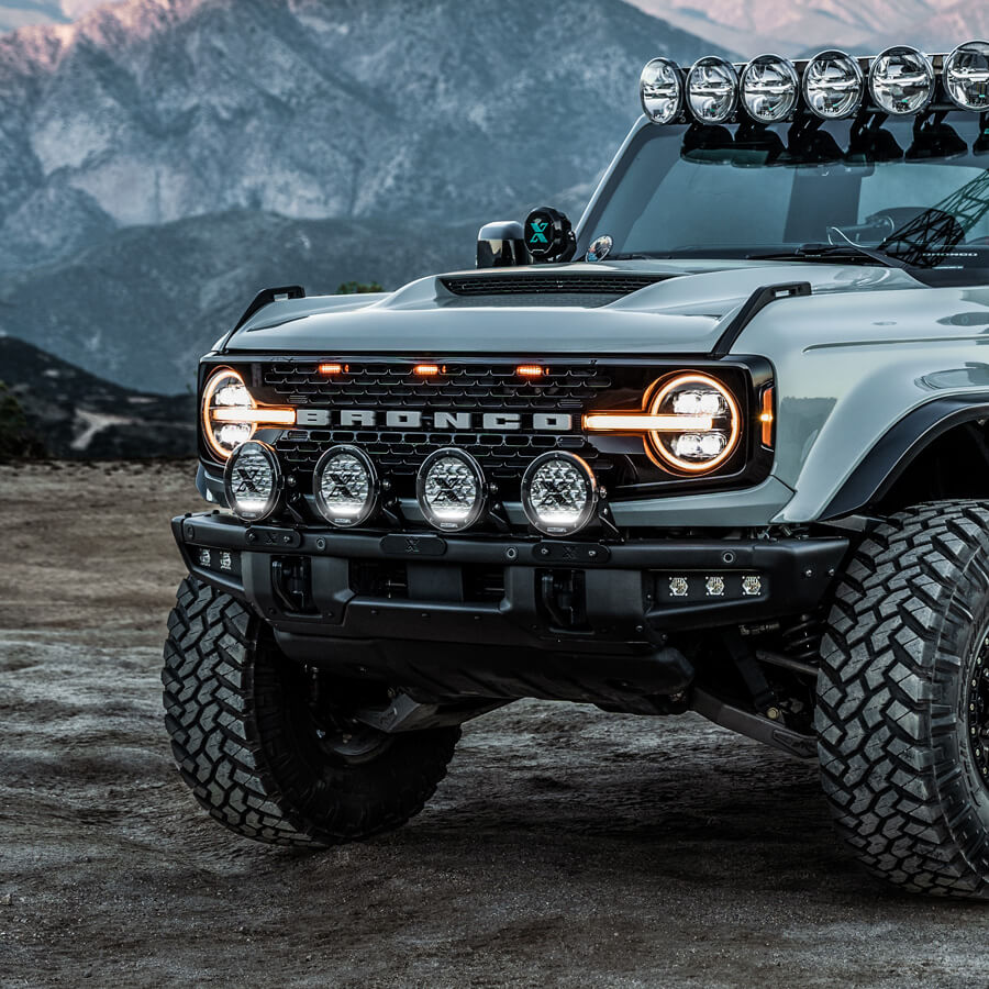Series X HP.70 2021-Present Bronco Bumper Light Mount (4-Light) Project X Offroad