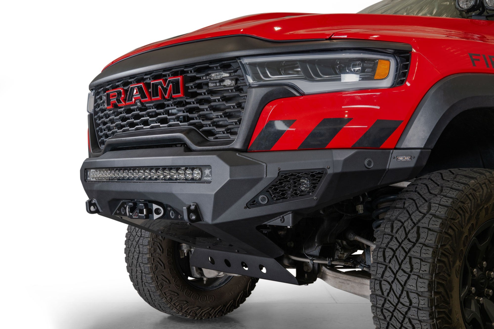 2025 Ram RHO Stealth Fighter Front Bumper Winch Kit Addictive Desert Designs