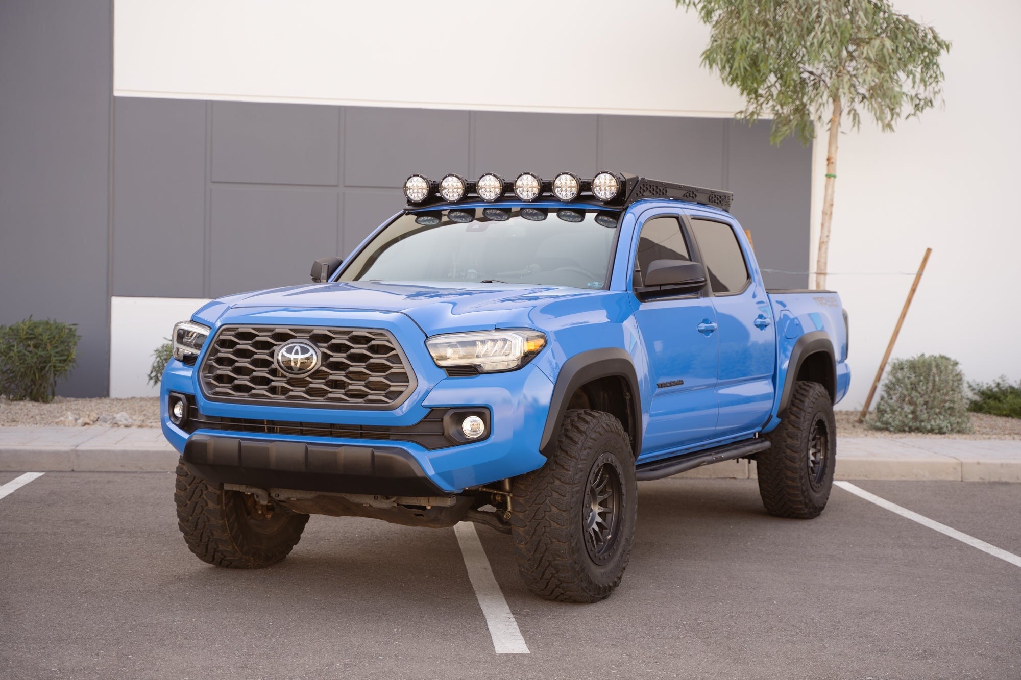 2024+ Toyota Tacoma Roof Rack Rigid Industries Round Light Mount Rago Fabrication