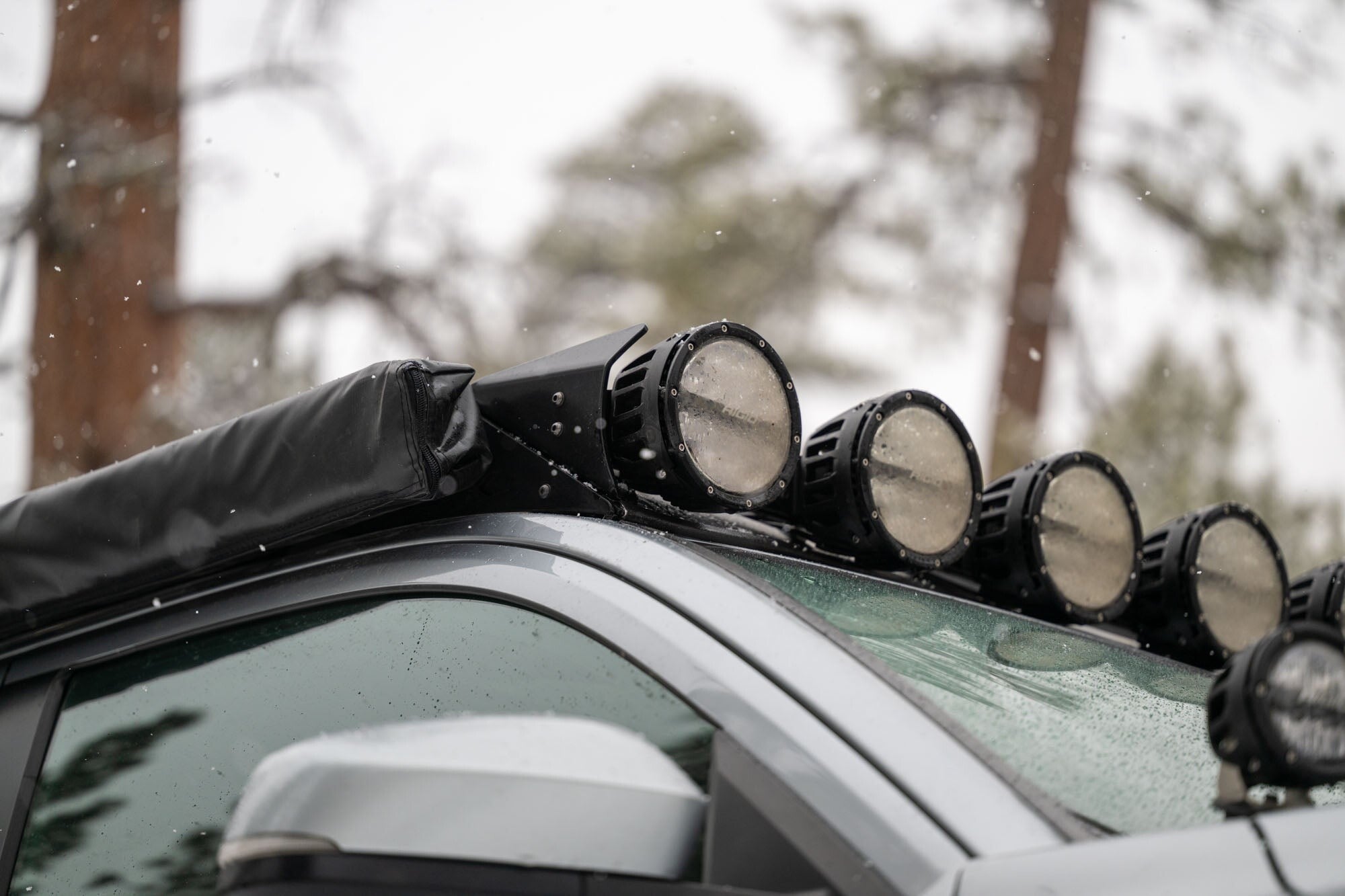 2024+ Toyota Tacoma Roof Rack Rigid Industries Round Light Mount Rago Fabrication
