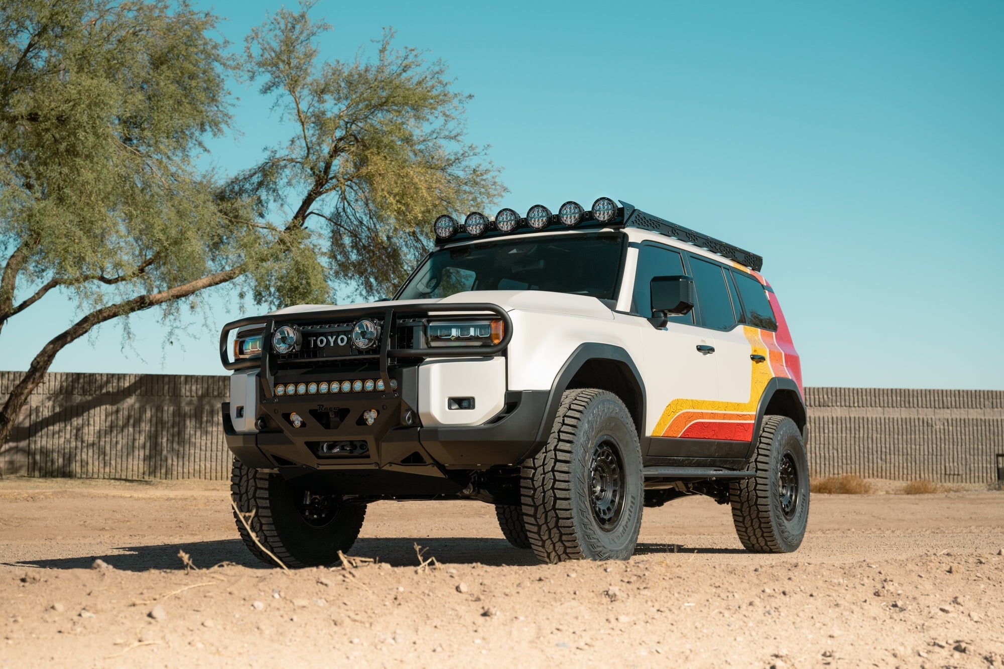 2024 Toyota Land Cruiser 6 Inch Rigid Round Light Mount for Roof Rack Rago Fabrication