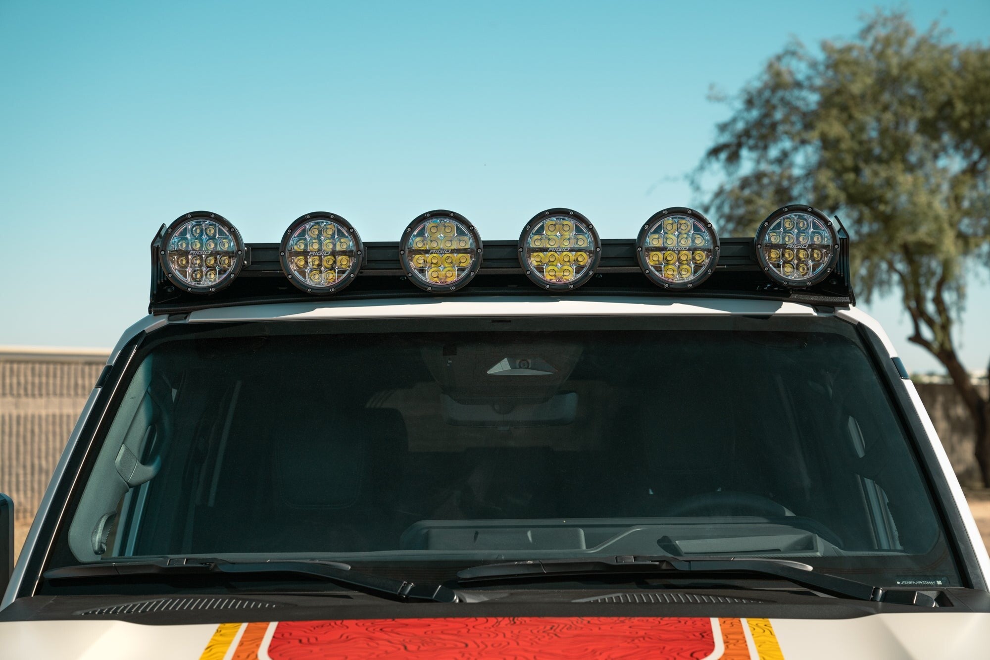 2024 Toyota Land Cruiser 6 Inch Rigid Round Light Mount for Roof Rack Rago Fabrication