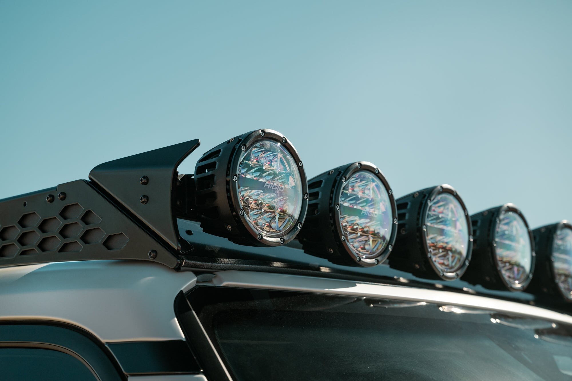 2024 Toyota Land Cruiser 6 Inch Rigid Round Light Mount for Roof Rack Rago Fabrication