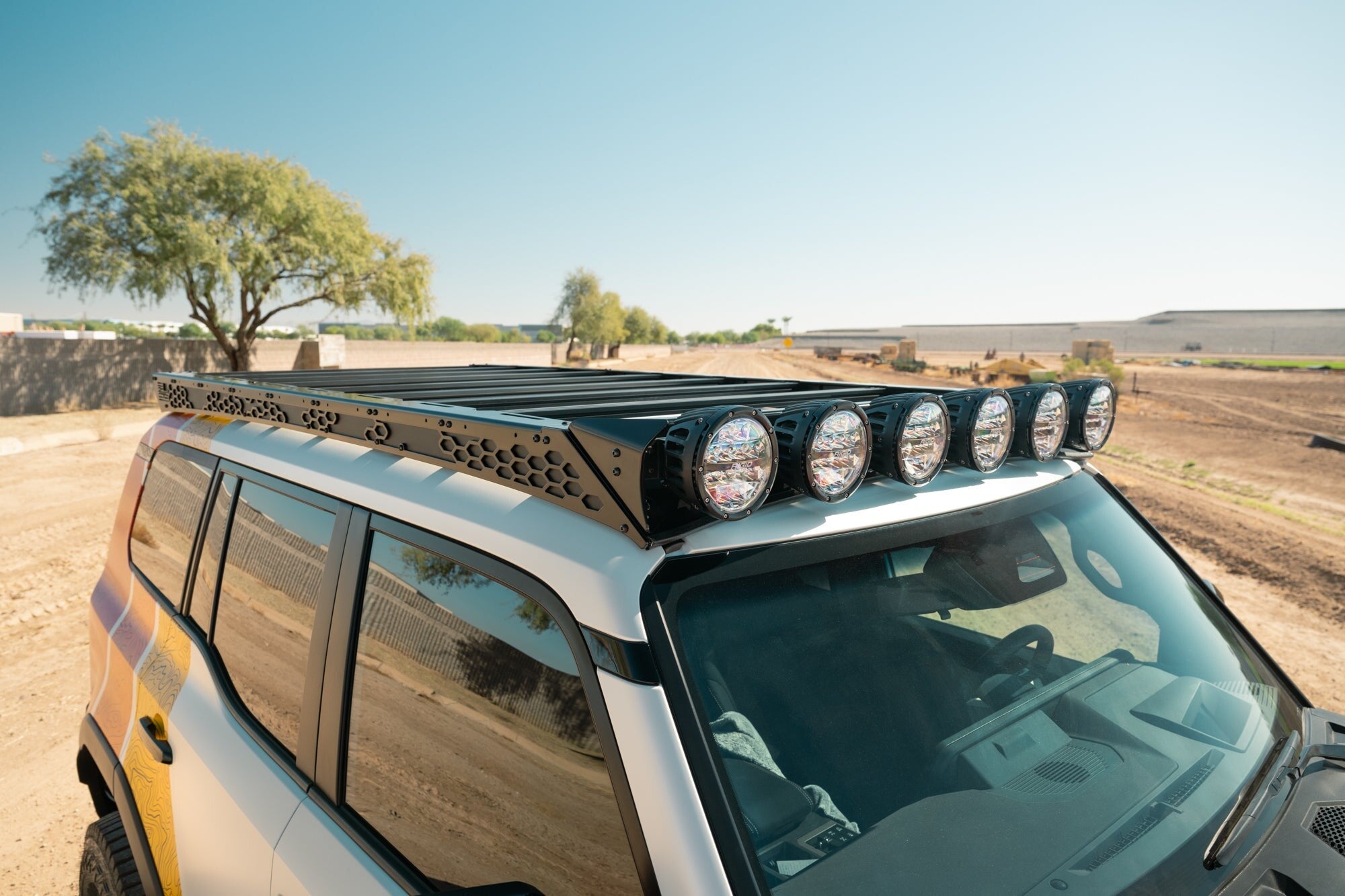 2024 Toyota Land Cruiser 6 Inch Rigid Round Light Mount for Roof Rack Rago Fabrication
