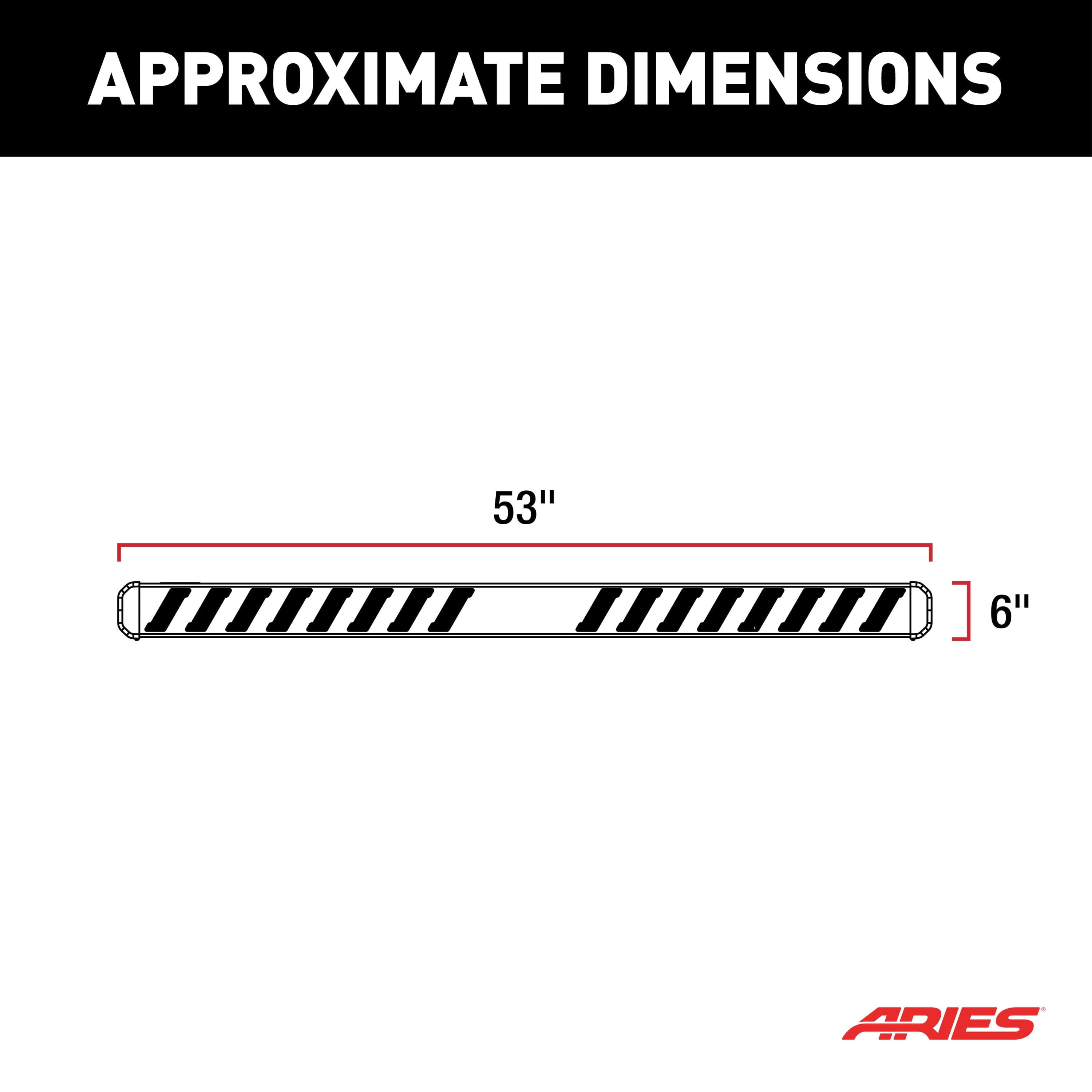 ARIES NovaTrac 6" x 53" Black E-Coat Steel Running Boards, 1999-2026 Ford F-250/F-350 Super Duty, 2007-2017 Toyota Tundra, 2009-2026 Ford F-150 & more