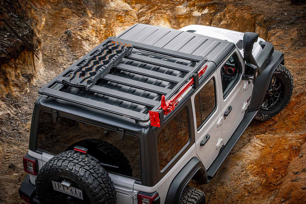 18-25 Jeep Wrangler BASE Rack Kit 61in x 51in BASE Rack with Mount Kit and Deflector - Apollo Off-Road