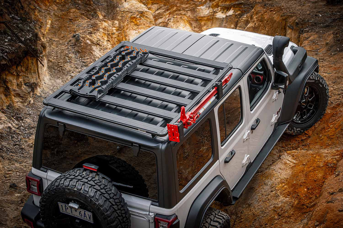 18-25 Jeep Wrangler BASE Rack Kit 61in x 51in BASE Rack with Mount Kit and Deflector - Apollo Off-Road