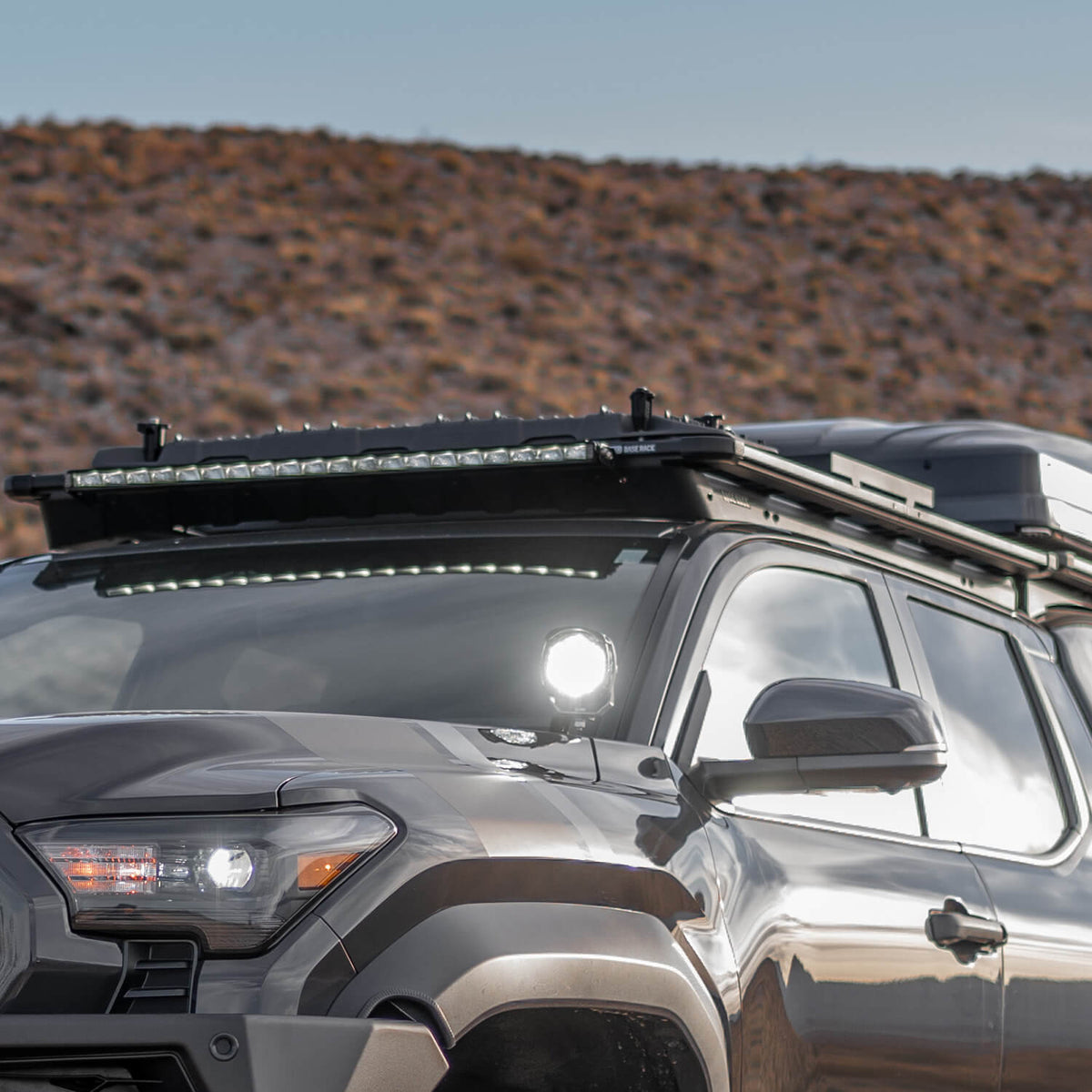 24-25 Toyota Tacoma BASE Rack Kit Modular with Mount and Deflector 61 in x 51 in - Apollo Off-Road