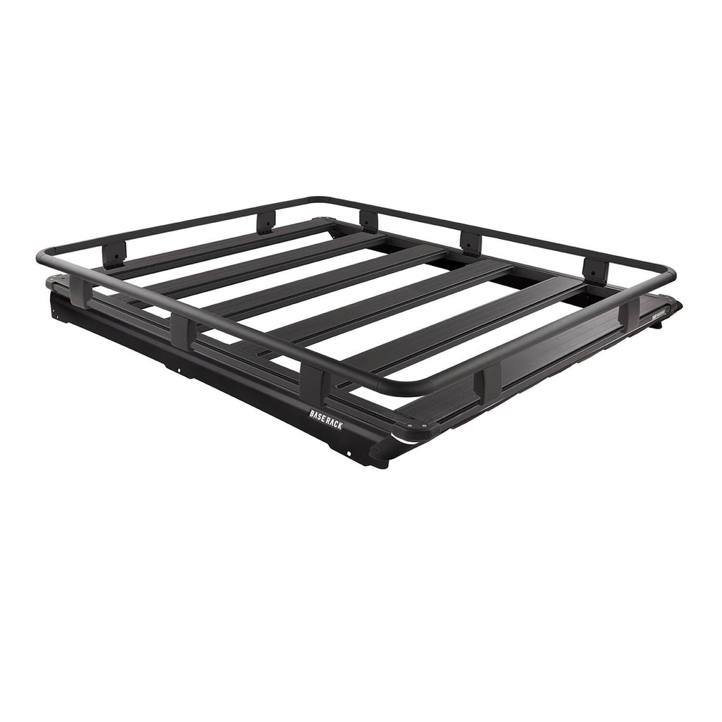 07-21 Toyota Land Cruiser BASE Rack Kit 61in x 51in BASE Rack with Mount Kit, Deflector, and Full (Cage) Rails - Apollo Off-Road