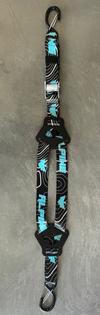 Dual Y Fuel Jug Strap-Teal Topo