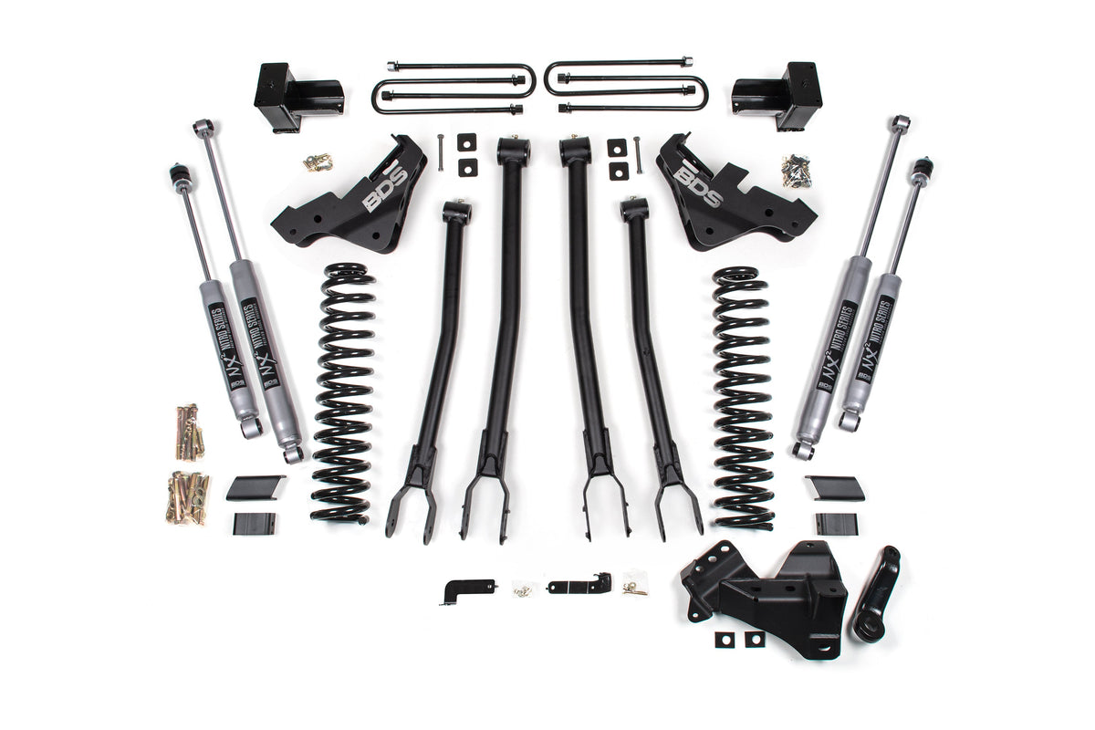 4 Inch Lift Kit w/ 4-Link Ford F450 Super Duty 20-22 4WD - FOX 2.5 Performance Elite