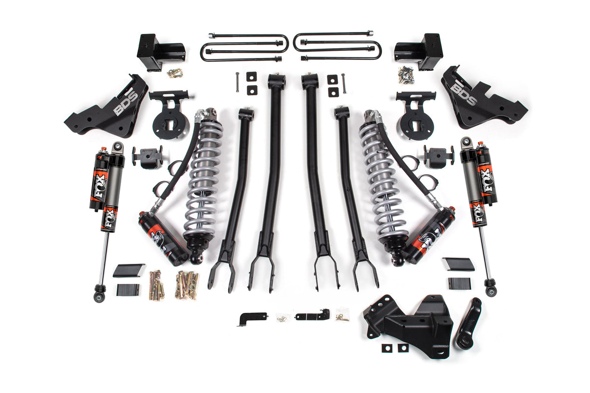 4 Inch Lift Kit w/ 4-Link FOX 2.5 Coilover Conversion - Performance Elite Ford F450 Super Duty 20-22 4WD - FOX 2.5 Performance Elite