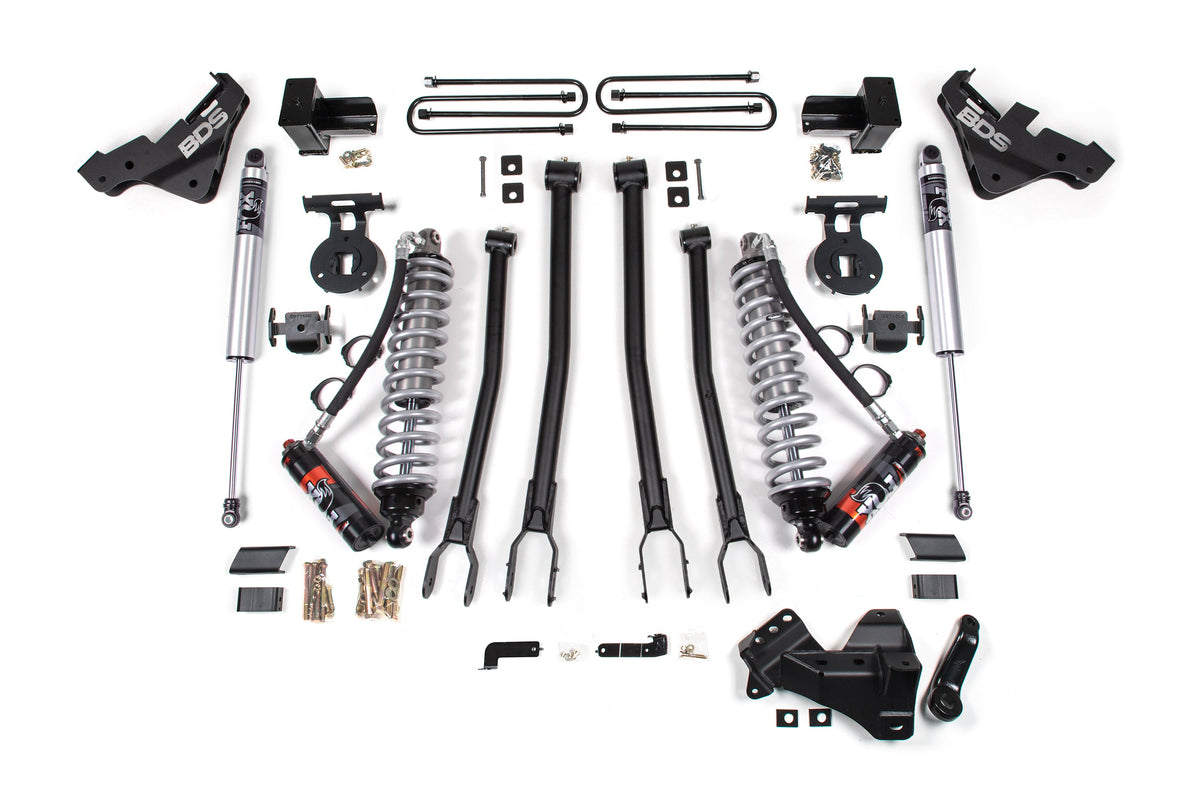 4 Inch Lift Kit w/ 4-Link FOX 2.5 Coilover Conversion - Performance Elite Ford F450 Super Duty 20-22 4WD - FOX 2.5 Performance Series