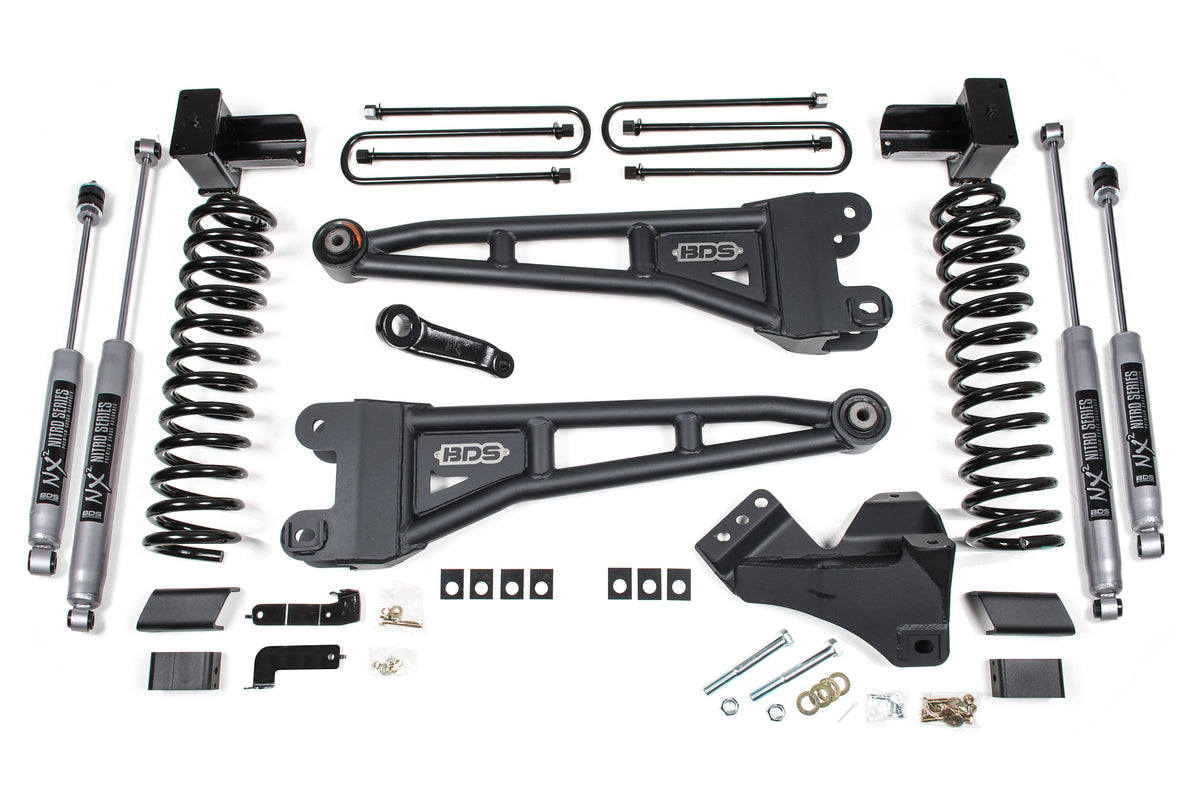 4 Inch Lift Kit w/ Radius Arms Ford F450 Super Duty 23-26 4WD - FOX 2.5 Performance Elite