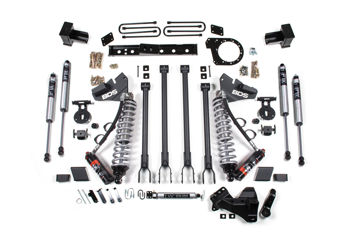 6 Inch Lift Kit w/ 4-Link Conversion Ford F250/F350 Super Duty 17-19 4WD Diesel - Block Kit / FOX 2.0 Performance Series