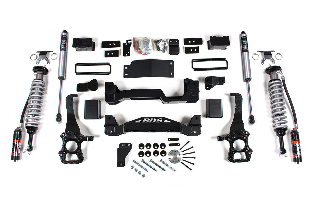 15-20 Ford F-150 4WD 6 Inch Coilover Suspension System, 5 Inch Rear Block, 2.5 Front w/DSC, and 2.5 Rear w/DSC - FOX 2.0 Performance Series
